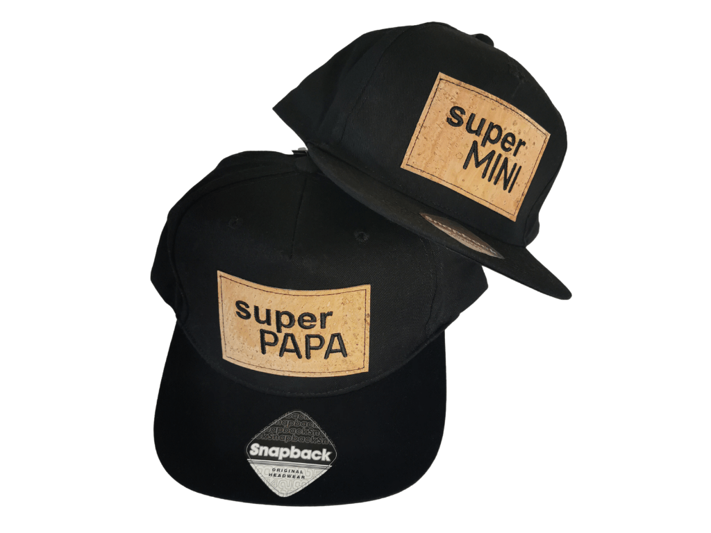 Casquettes américaines écusson liège brodé père et fils