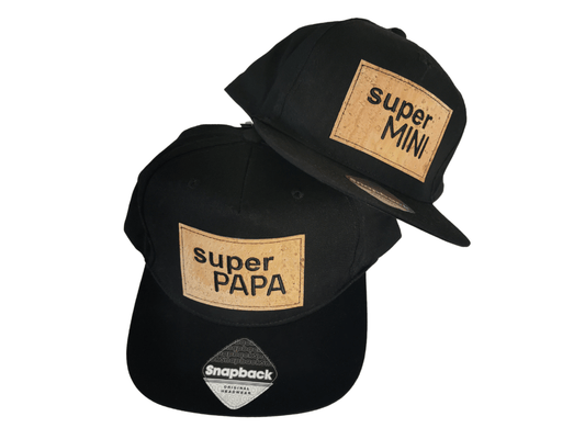Casquettes américaines écusson liège brodé père et fils