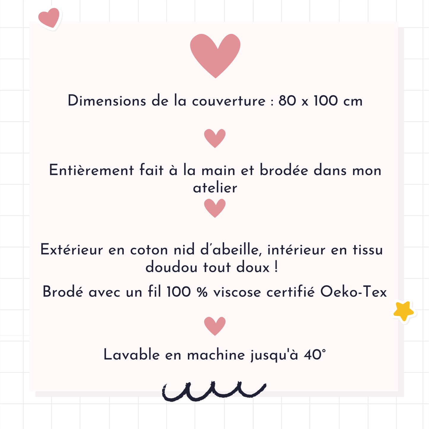 Détails de la couverture bébé personnalisée prénom