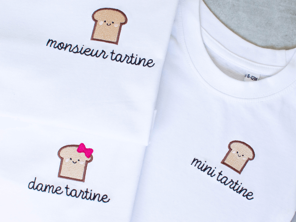 Ensemble de t-shirts famille tartine