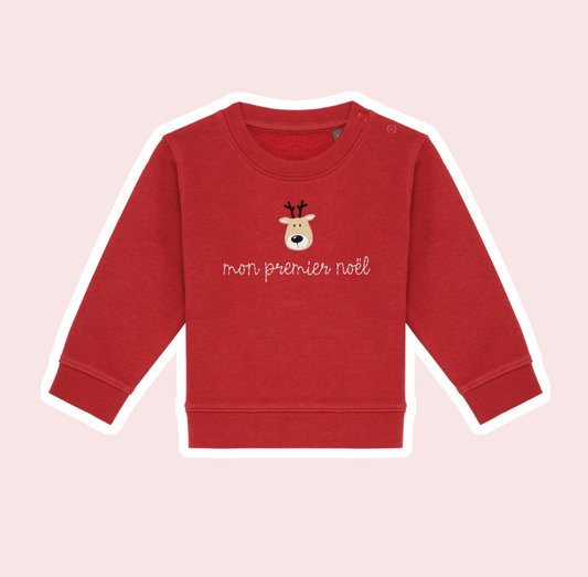 Pull bébé brodé mon premier noël