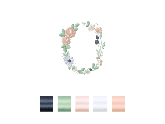 Pyjama bébé brodé personnalisé lettre fleurie palette de couleur 2