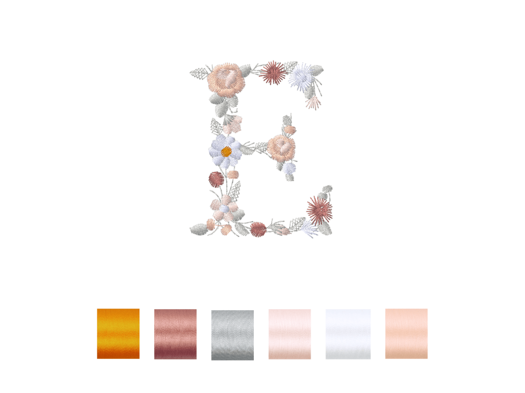 Pyjama bébé brodé personnalisé lettre fleurie palette de couleur 3