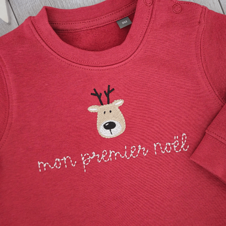 Sweat brodé mon premier noel