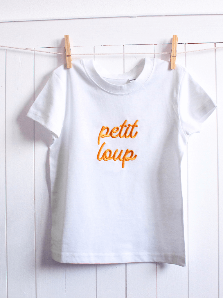 T-shirt brode a message petit loup
