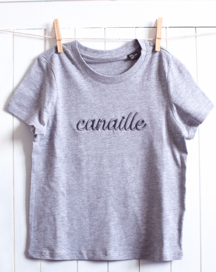 T-shirt brodé à message canaille