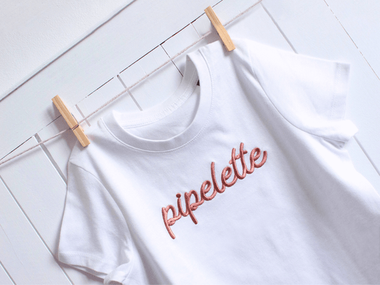 T-shirt brodé à message pipelette