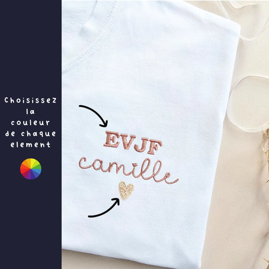 Tee shirt brodé pour EVJF personnalisé 3