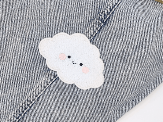 écusson brodé thermocollant nuage vue 2