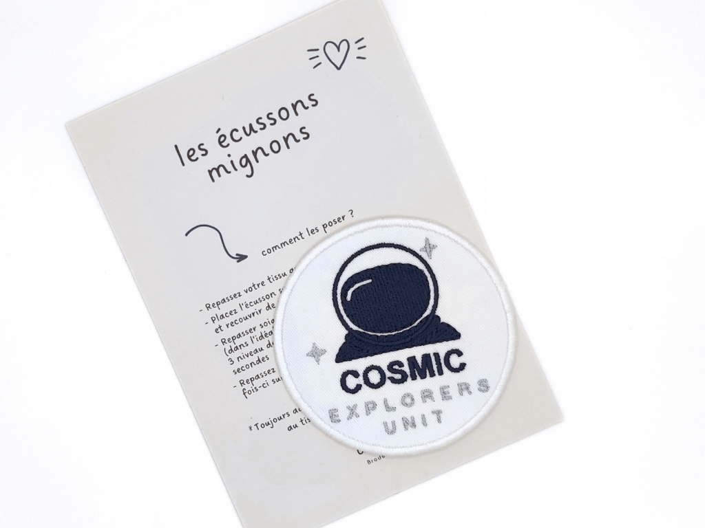écusson thermocollant brodé astronaute vue 2