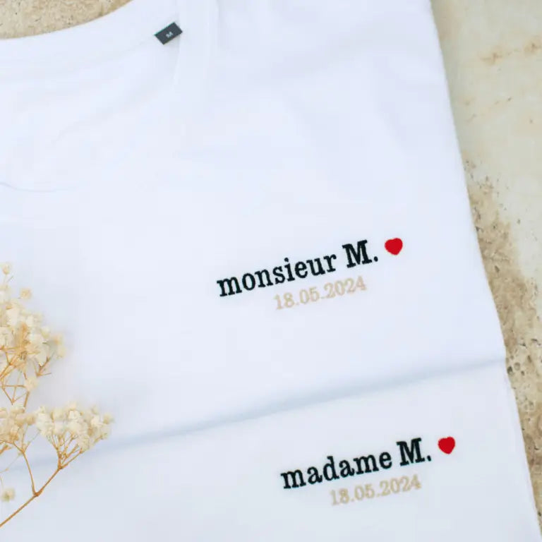 t-shirt brodé personnalisé mariage