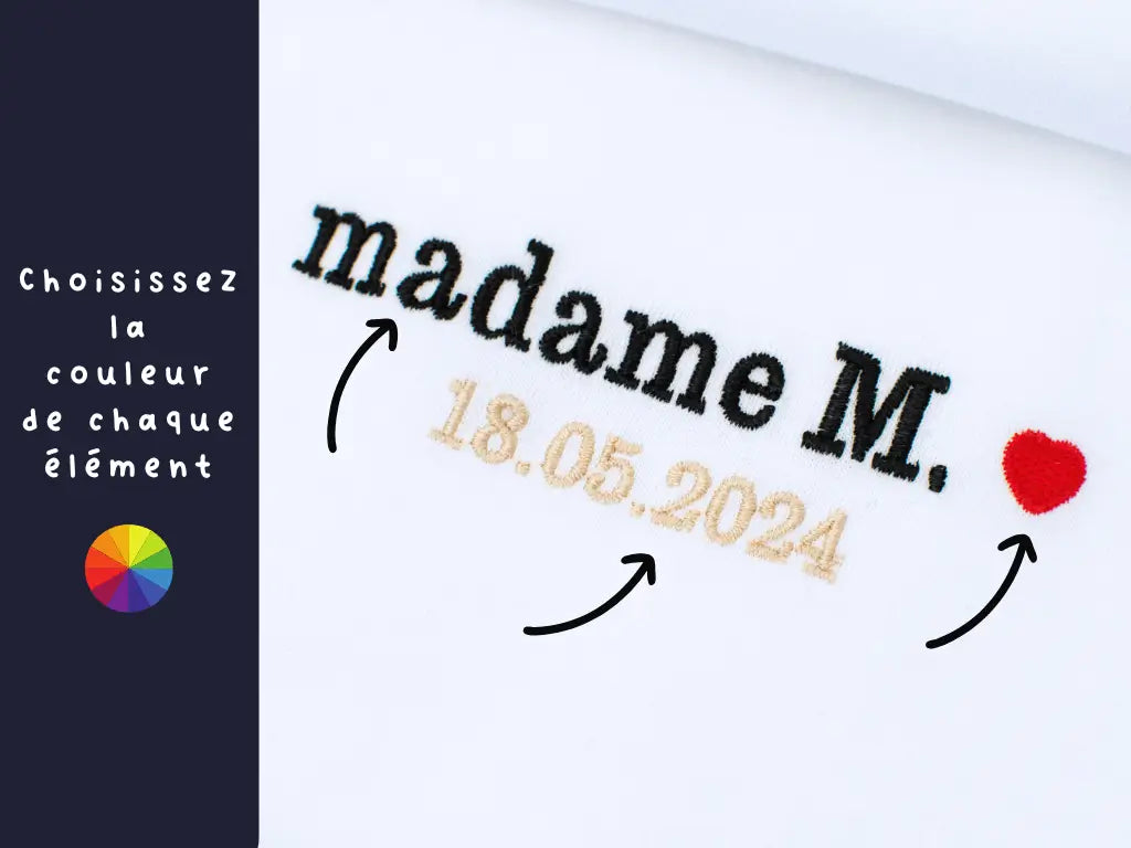 t-shirt brodé personnalisé mariage