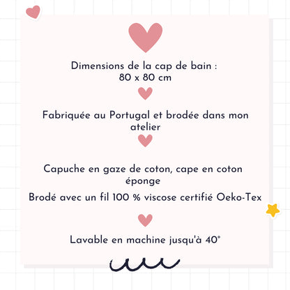 Cape de bain personnalisée bébé