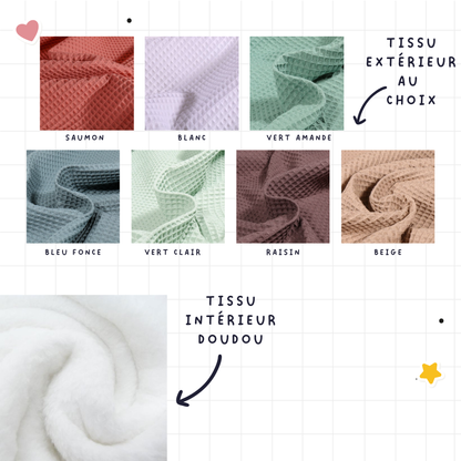 Couleur du tissu pour la couverture bébé personnalisée prénom