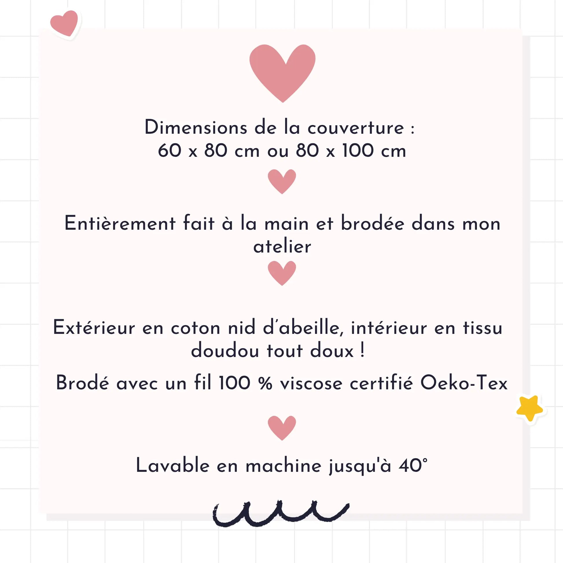 Détails de la couverture bébé personnalisée prénom