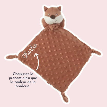 Doudou personnalisé prénom renard