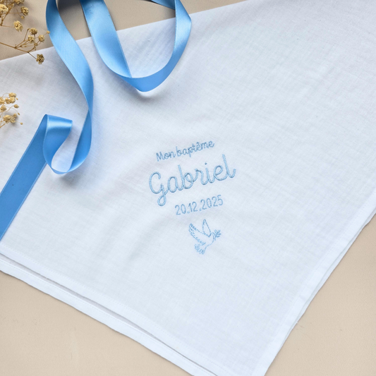 Châle de Baptême Personnalisé