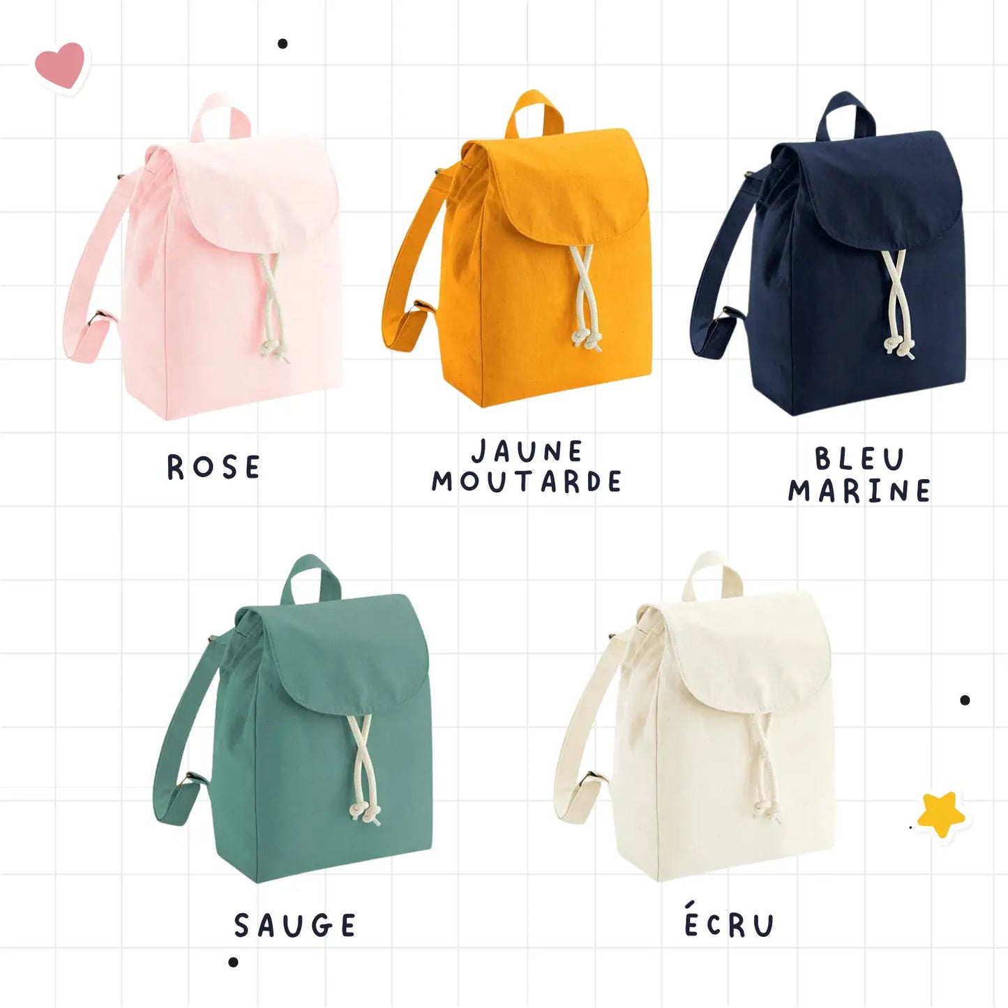 Sac à dos enfant personnalisé choix des couleurs