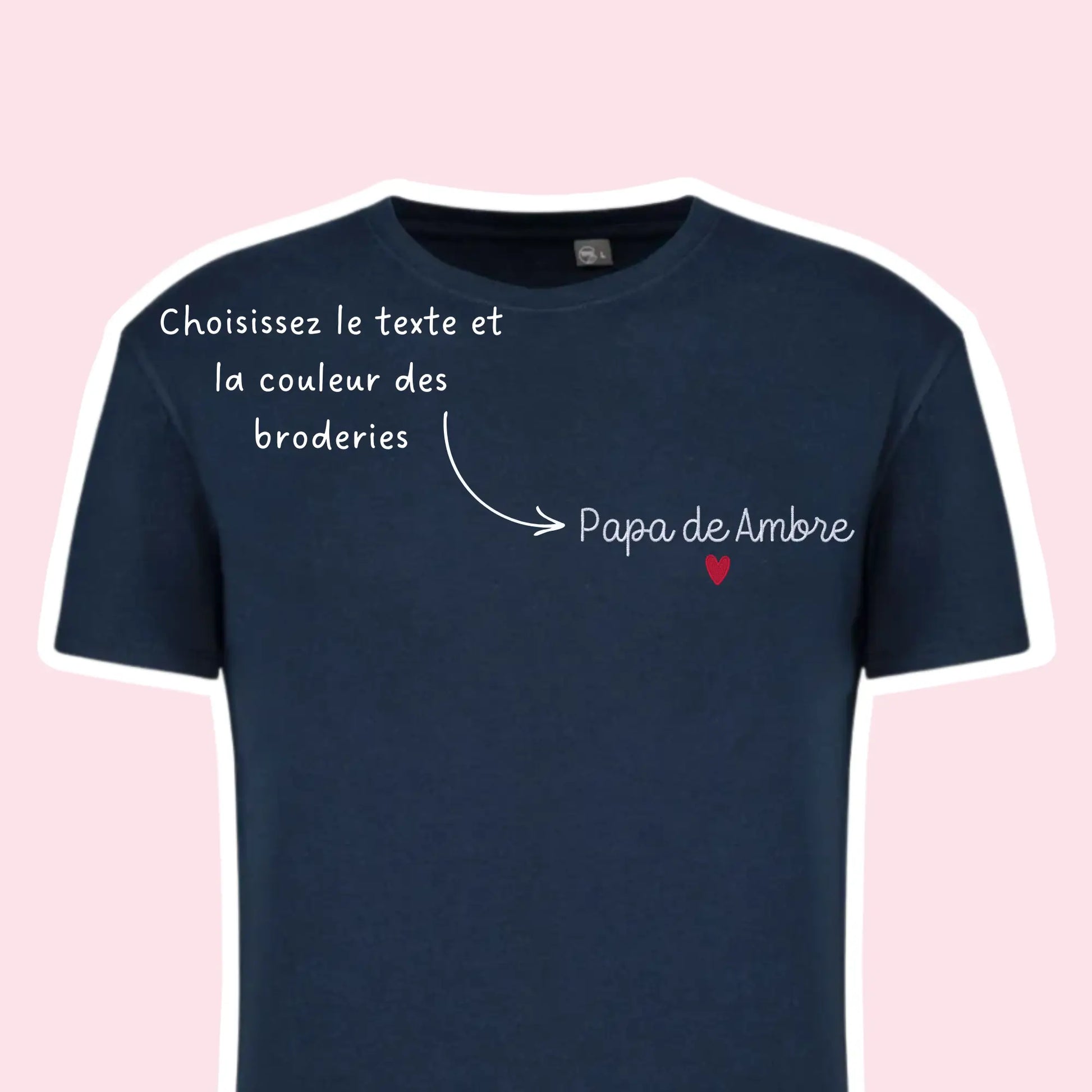 T-shirt personnalisé brodé papa