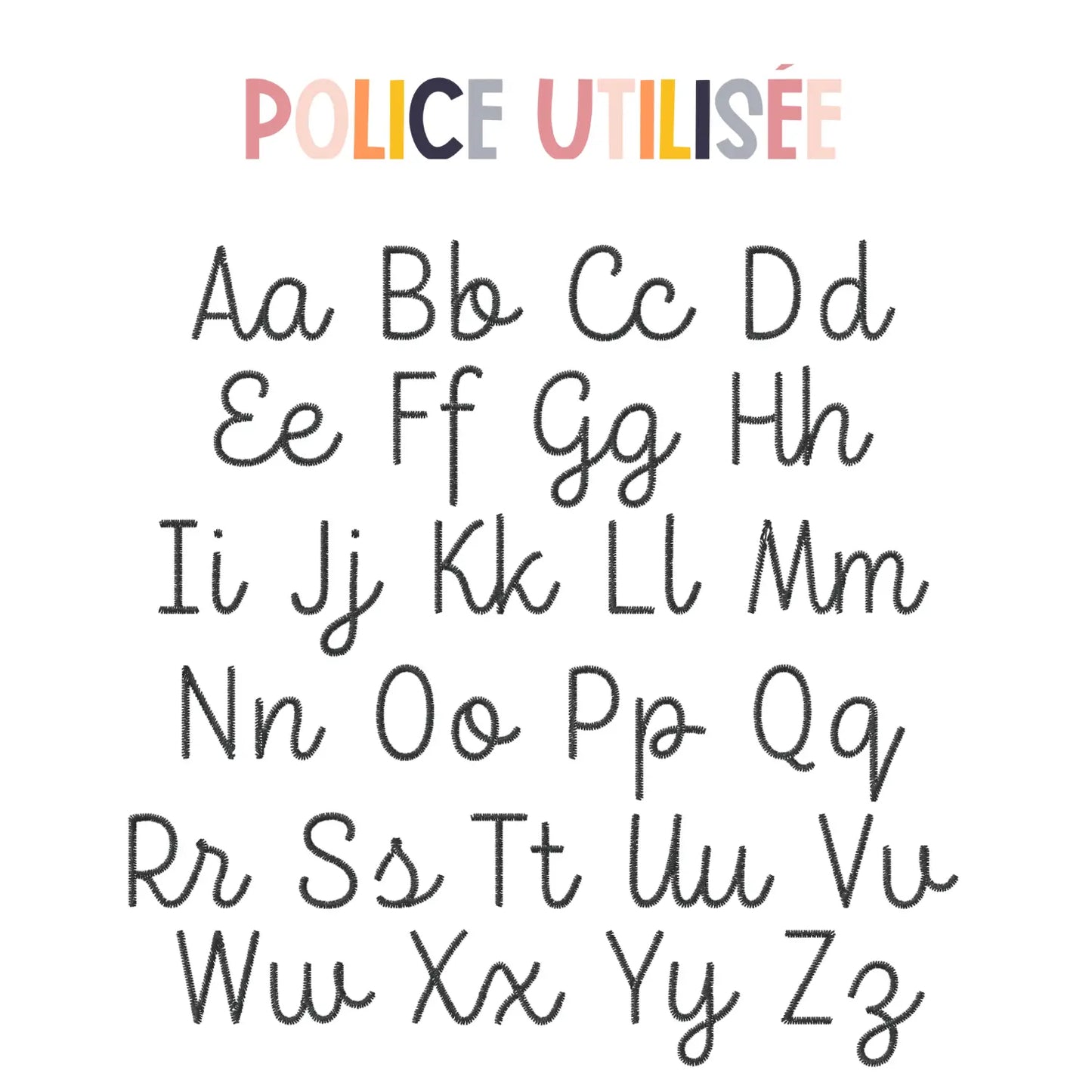 Tambourin brodé Prénom personnalisé lapin