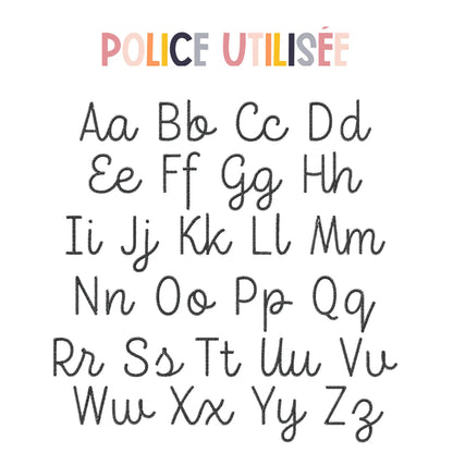 Tambourin brodé Prénom personnalisé lapin