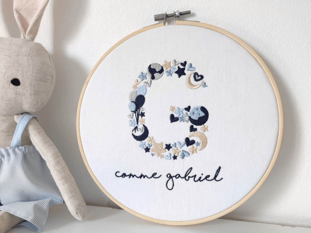 Tambour de broderie personnalisé - Cadeau Naissance Original pour Bébé