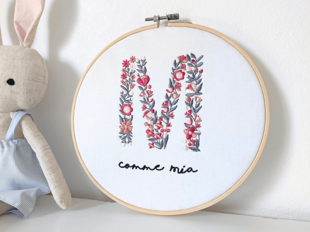Tambourin de Broderie Personnalisé - Cadeau de Naissance Original