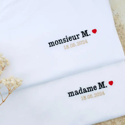 t-shirt brodé personnalisé mariage