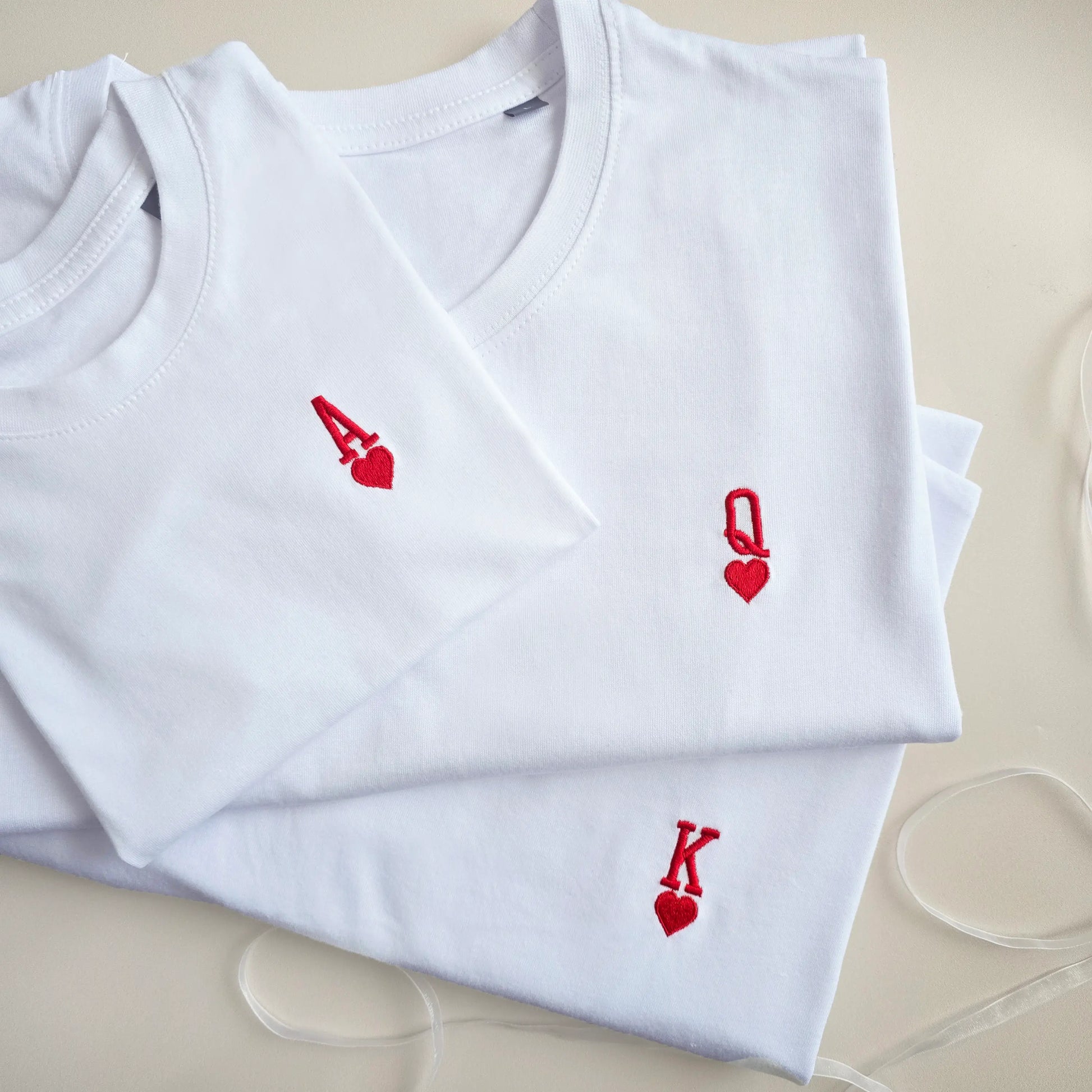 t-shirts brodés famille jeu de carte