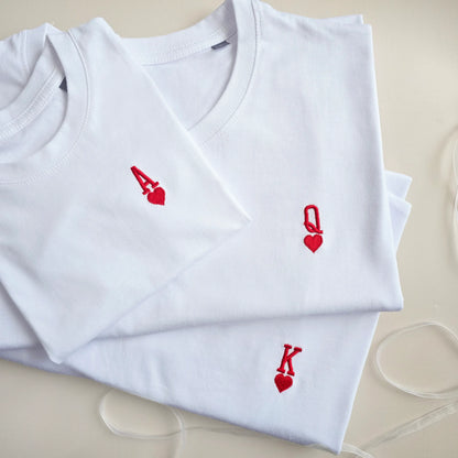 t-shirts brodés famille jeu de carte